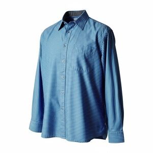 Vintage Haberdashers Pinstripe Shirt Buttoned Down Blue Cotton XXL Switzerland